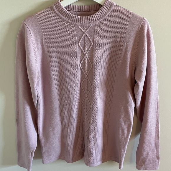 Vintage Pastel Pink Cable Knit Sweater Size Small - Picture 5 of 8